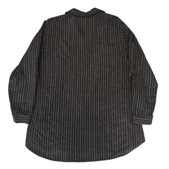 Grandi Women's Black Striped Exposed Front Pockets Long Sleeve Tunic Top Size M - Picture 3 of 12